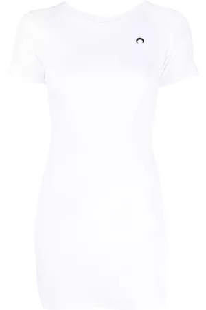 Marine Serre Vestido estilo camiseta de punto fino