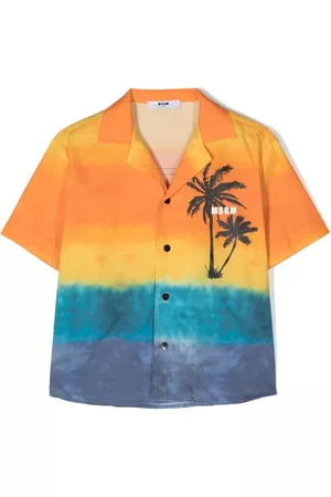 Msgm Camisa con motivo de palmera