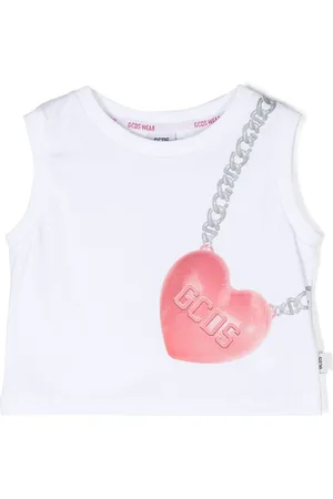 GCDS Top corto con motivo de corazón estampado