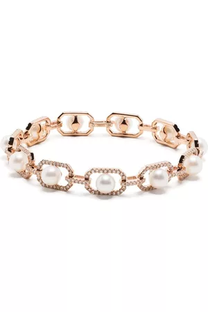 Shay Pulsera en oro rosa de 18kt con diamante y perla