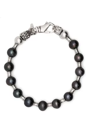 EMANUELE BICOCCHI Pulsera en plata con perlas negras