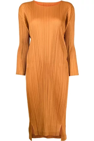 PLEATS PLEASE ISSEY MIYAKE Vestido midi de manga larga