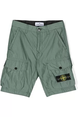 Stone Island - Pantalón de chándal negro con logo lateral parche