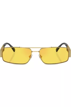 VERSACE Gafas de sol con placa del logo y montura rectangular