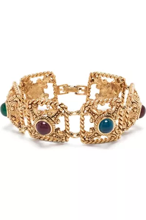 Givenchy Pulsera con diseño retorcido y gemas 1990