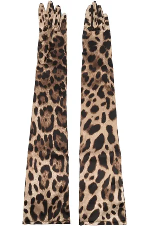 Dolce & Gabbana Guantes largos con estampado de leopardo