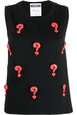 Moschino Blusa sin mangas con motivo de interrogaciones
