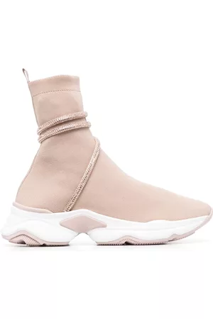 RENE CAOVILLA Zapatillas estilo calcetín con purpurina