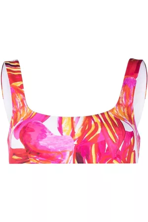 Louisa Ballou Top de bikini con estampado abstracto