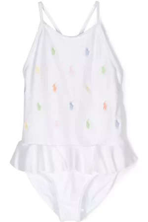 Ralph Lauren Bañador con peplum y logo bordado