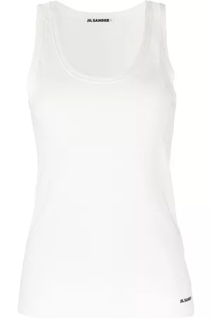 Jil Sander Top sin mangas con logo estampado