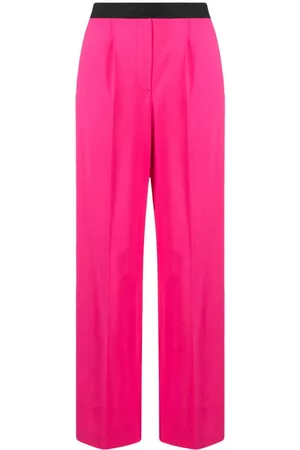Msgm Pantalones anchos con logo en la cinturilla