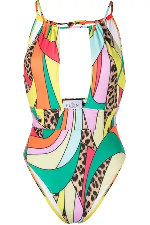Philipp Plein Monokini con diseño patchwork