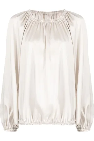 BLANCA Blusa fruncida con acabado satinado