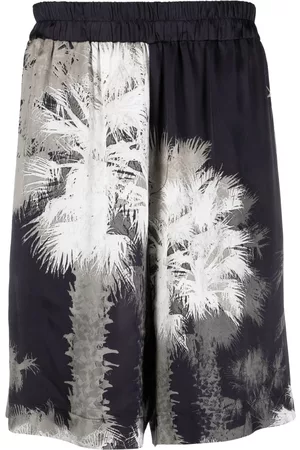 LANEUS Pantalones cortos con palmeras estampadas