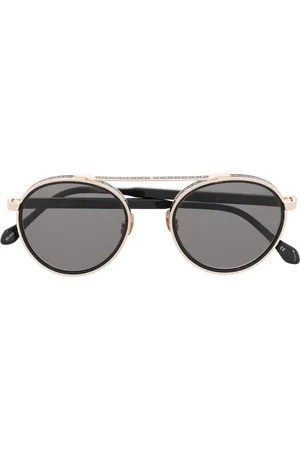 MATSUDA Gafas de sol redondas con puente doble