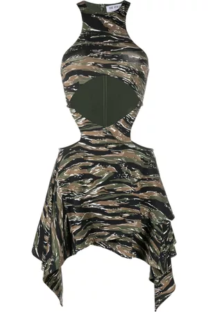The Attico Vestido Magnolia corto con estampado militar