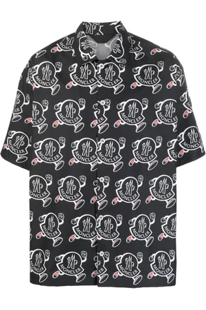 Moncler Camisa bowling con logo estampado
