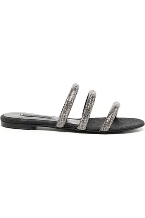 Casadei Sandalias planas con detalles de cristal