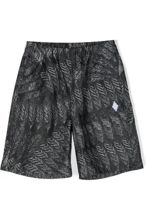 MARCELO BURLON Pantalones vaqueros cortos con logo bordado