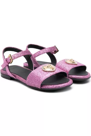VERSACE Sandalias Crystal Hearts con purpurina
