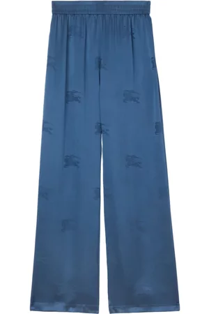 Burberry Pantalones anchos con logo en jacquard