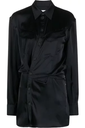 OFF-WHITE Vestido camisero asimétrico fruncido