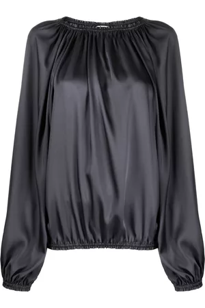 BLANCA Blusa fruncida con acabado satinado