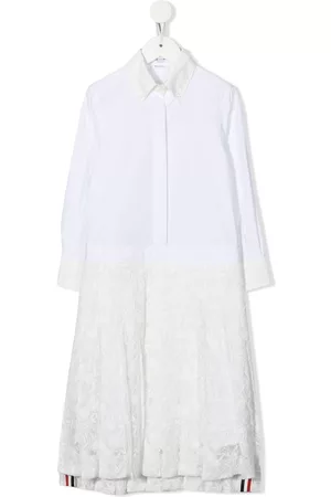 Thom Browne Vestido camisero con detalles de encaje