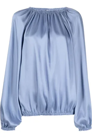 BLANCA Blusa fruncida con acabado satinado