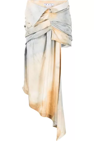 OFF-WHITE Falda asimétrica con estampado tie-dye