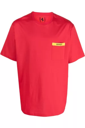 FERRARI Camiseta con logo estampado y cuello redondo