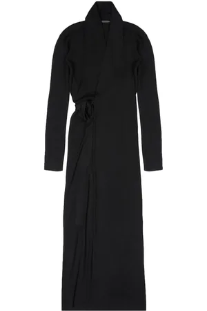 Balenciaga Vestido cruzado de canalé