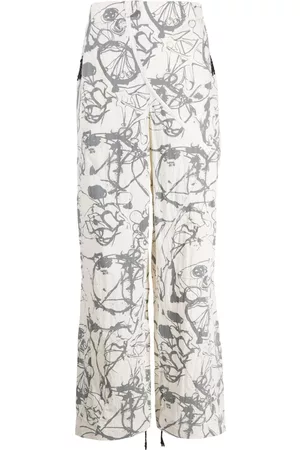 Alexander McQueen Pantalones rectos con motivo abstracto