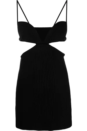 OFF-WHITE Vestido de canalé corto con abertura