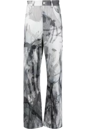 Alexander McQueen Pantalones rectos con motivo abstracto