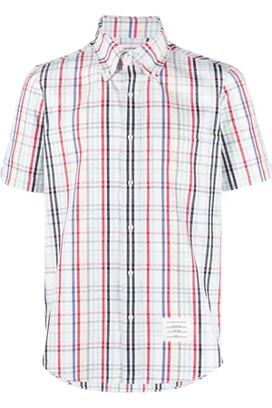 Thom Browne Gingham-check short-sleeve shirt