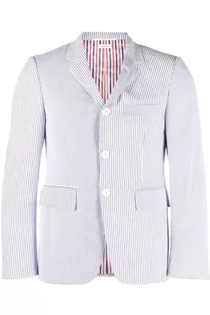 Thom Browne Seersucker patchwork tailored blazer