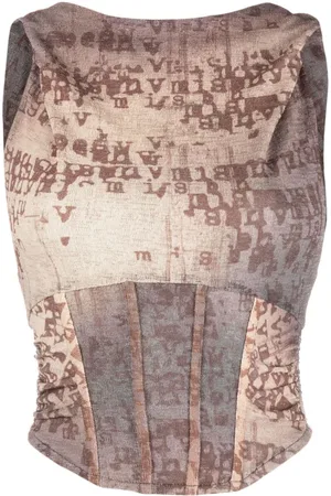 MISBHV Top sin mangas con capucha y estampado Typewriter
