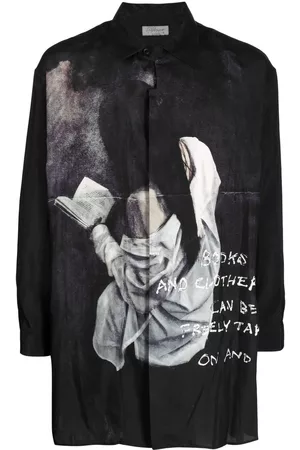 YOHJI YAMAMOTO Camisa con motivo gráfico y manga larga
