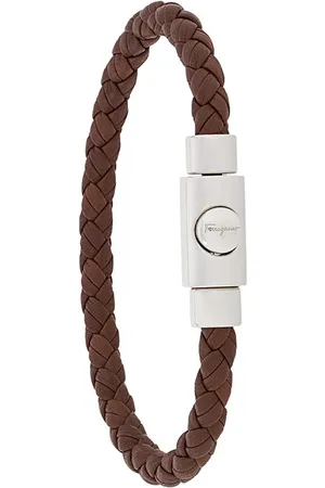 Salvatore Ferragamo Pulsera tejida con logo en relieve