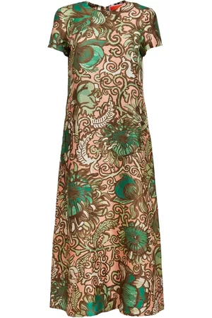 La DoubleJ Vestido camisero Swing con motivo floral