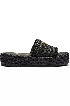 Prada Sandalias tejidas con plataforma plana