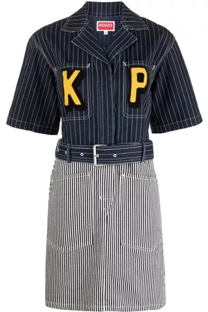 Kenzo Vestido camisero vaquero con parche del logo