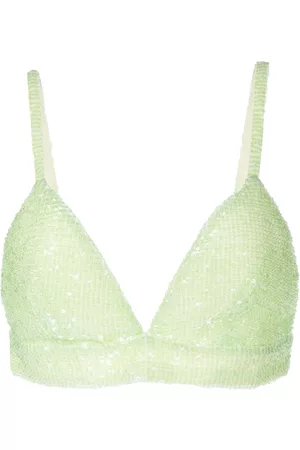 ROSETTA GETTY Top tipo corpiño con aplique de lentejuelas