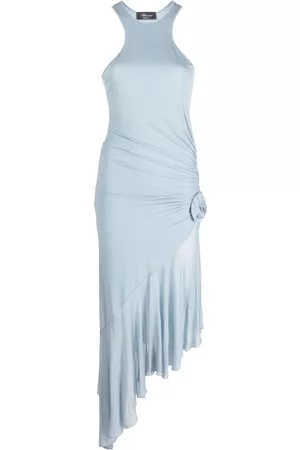 BLUMARINE Vestido midi asimétrico fruncido