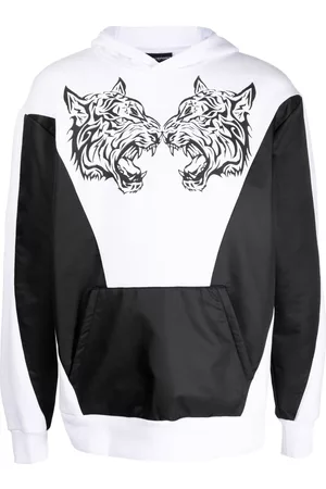 Philipp Plein Sudadera con capucha y tigre estampado