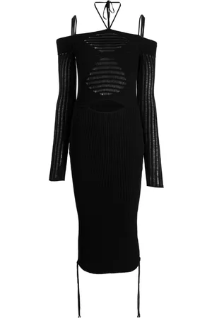 ANDREADAMO Vestido midi con hombros descubiertos