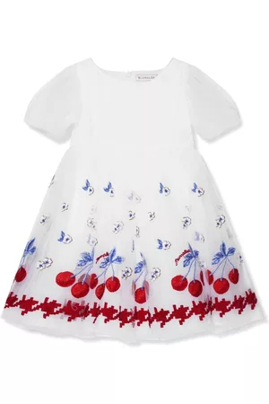 MONNALISA Vestido con cerezas bordadas