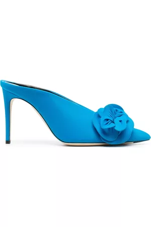 Victoria Beckham Mules con tacón de 105mm y aplique floral